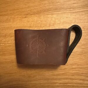 Portland Leather Goods Mug Holder with Compass Design